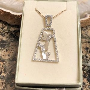 STERLING SILVER CRYSTAL BUTTERFLY PENDANT 188 NWT